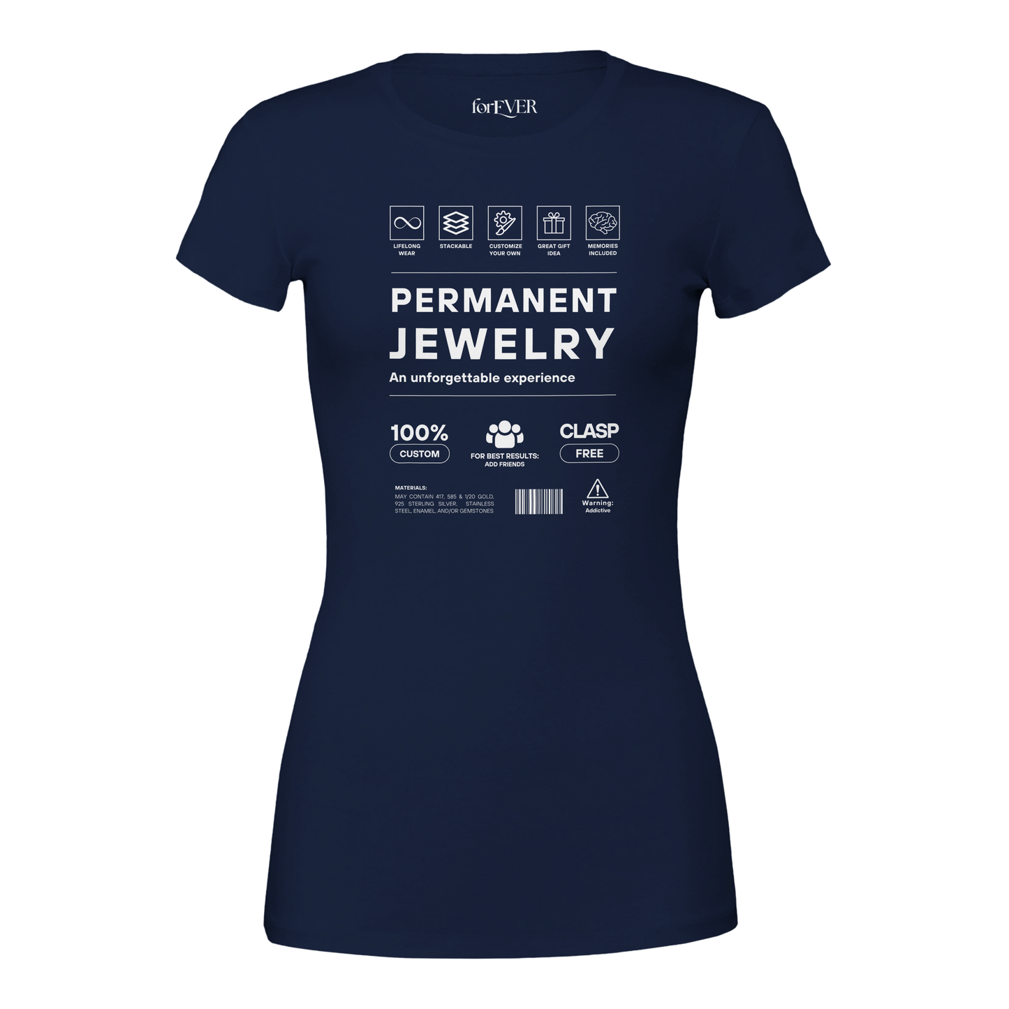 Permanent Jewelry Premium Womens Crewneck T-shirt