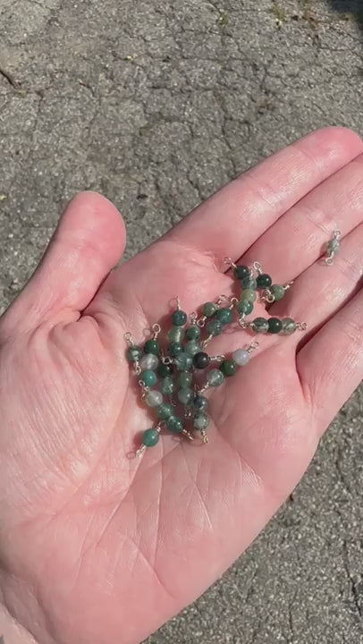 Handmade 4mm Moss Agate Connectors